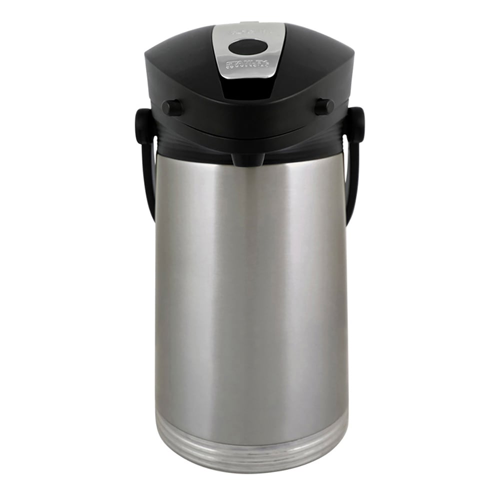 Service Ideas 2 1/5 Liter Lever Action Airpot w/ Stainless Liner - Vacuum Insulated, Brushed Stainless (10-00180-008)