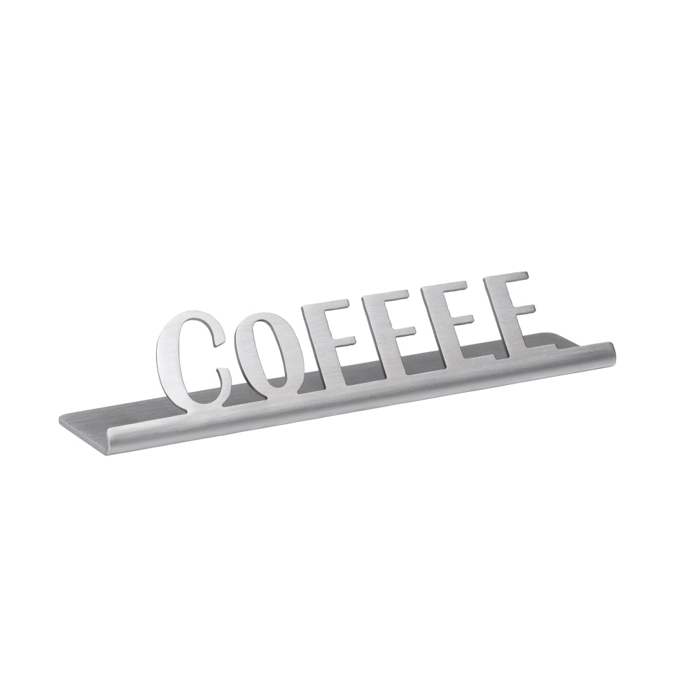 Service Ideas "Coffee" Table Tent Sign - 4 1/2"W x 1"H, Brushed Stainless Steel (1C-ST-COFFEE-SIGN)