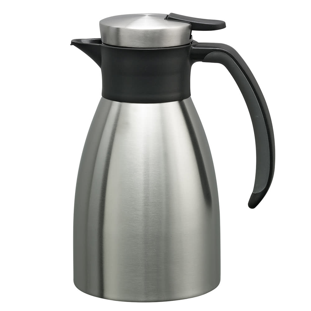 Service Ideas 20 oz Vacuum Carafe w/ Push Button Lid & Stainless Liner - Brushed Stainless (83706V2)