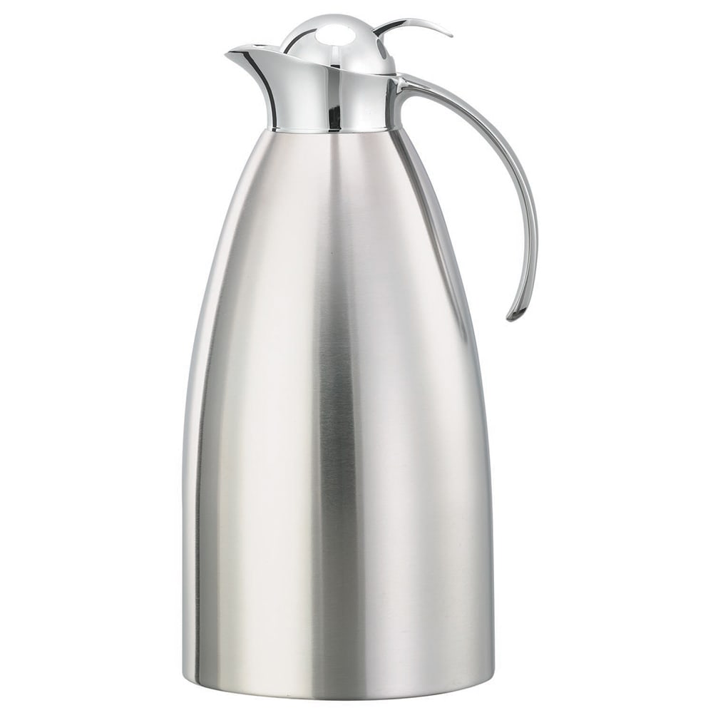 Service Ideas 2 liter Vacuum Carafe w/ Push Button Lid & Stainless Liner - Brushed Stainless (MAR20BSPB)