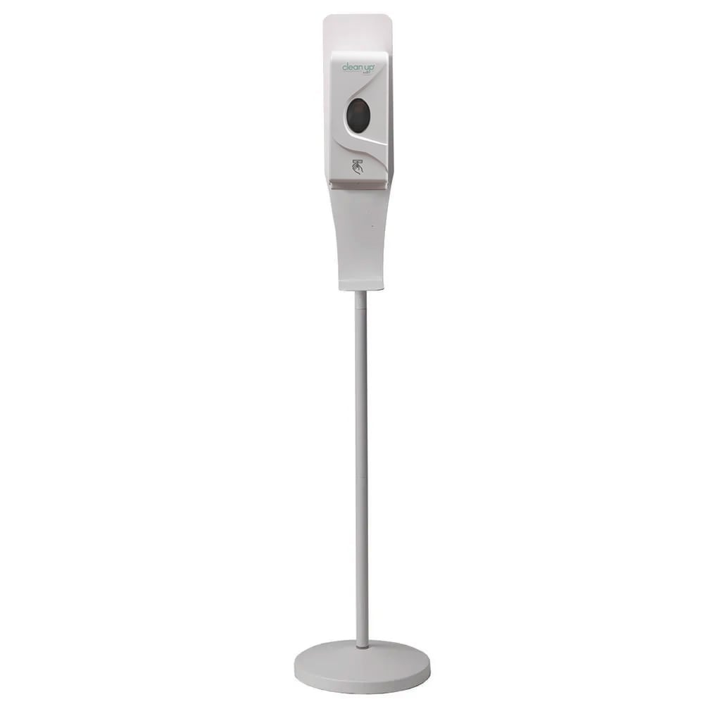 Service Ideas 27 oz Gel Soap and Hand Sanitizer Dispenser w/ Floor Stand - 53"H, White (ADISPWSTD)