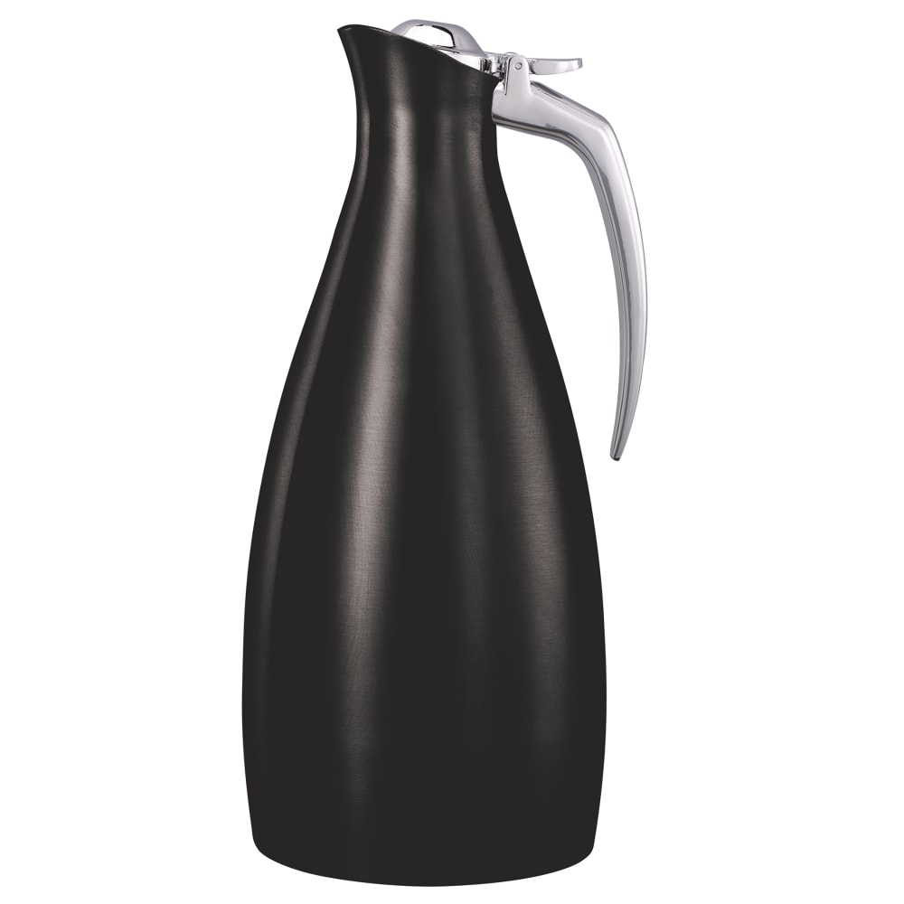 Service Ideas 1 liter Altus Beverage Server w/ Push Button Lid - Stainless Liner, Black Onyx (ALTU10BSBX)