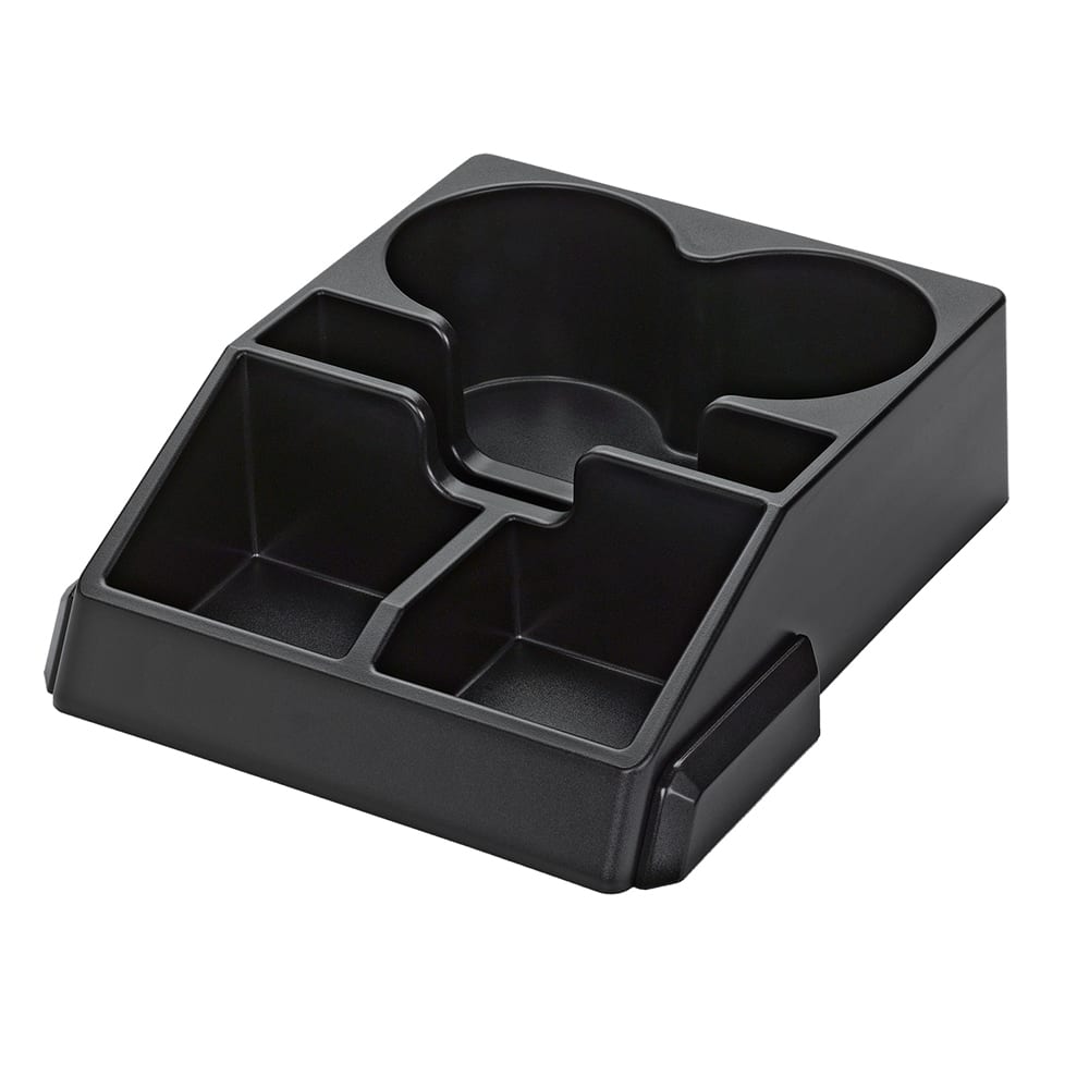 Service Ideas 2 Compartment Modular Condiment Station - 11"W x 13 1/2"D, Plastic, Black (APC5V2)