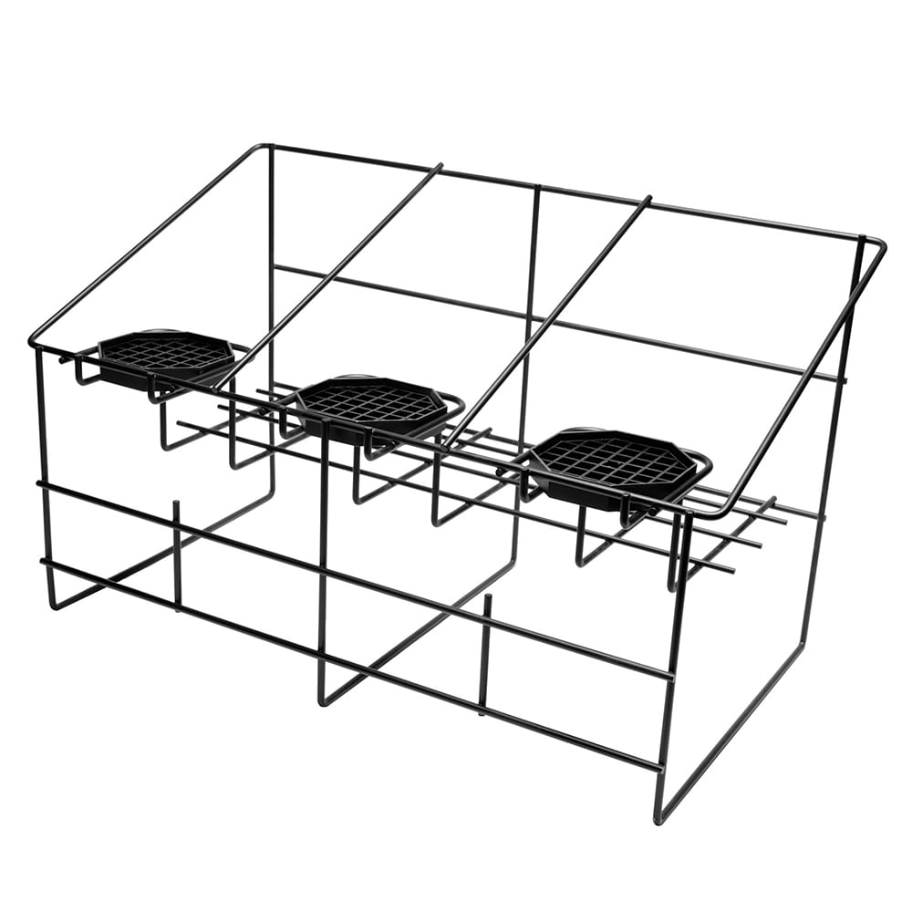 Service Ideas Airpot Serving Rack w/ 3 Compartments, Removable Drip Trays, Black (APR3BLC)