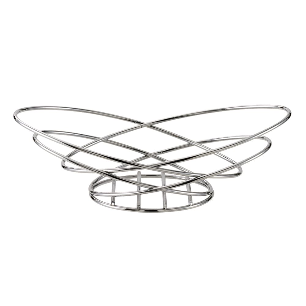 Service Ideas Wide Bread Basket w/ Chromed Metal Wire, 13 x 7 1/2" x 4" (BKWI)