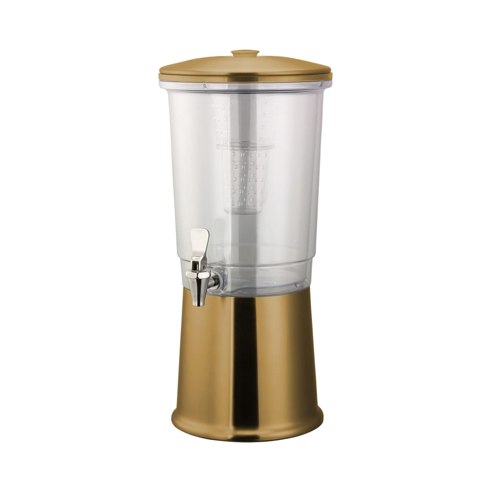 Service Ideas 3 gal Beverage Dispenser w/ Infuser - Tritan™ Container, Vintage Gold Base (CBDDW3GSSVG)