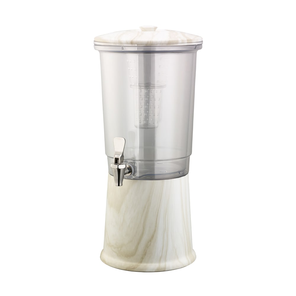 Service Ideas 3 gal Beverage Dispenser w/ Infuser - Tritan™ Container, White Marble Base (CBDDW3GSSWM)