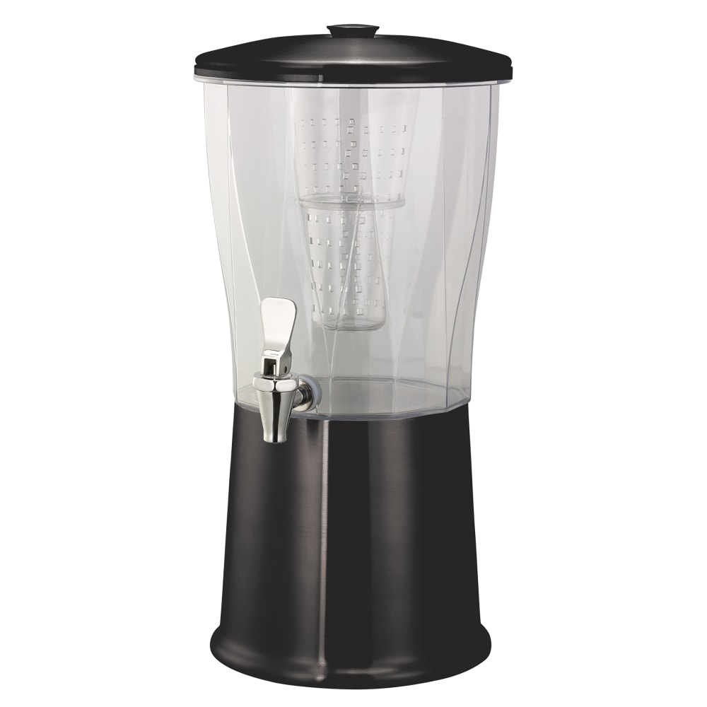 Service Ideas 3 gal Beverage Dispenser w/ Infuser - Plastic Container, Black Onyx Base (CBDRT3BXSS)