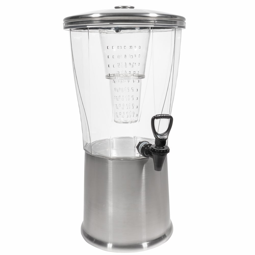 Service Ideas 3 gal Beverage Dispenser w/ Infuser & Ice Tube - Stainless Base (CBDRT3SS)