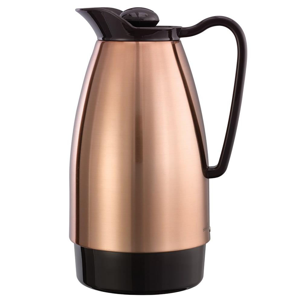 Service Ideas 1 liter Carafe w/ Dripless Spout, Glass Interior, Copper, Brown (CGC101CP)