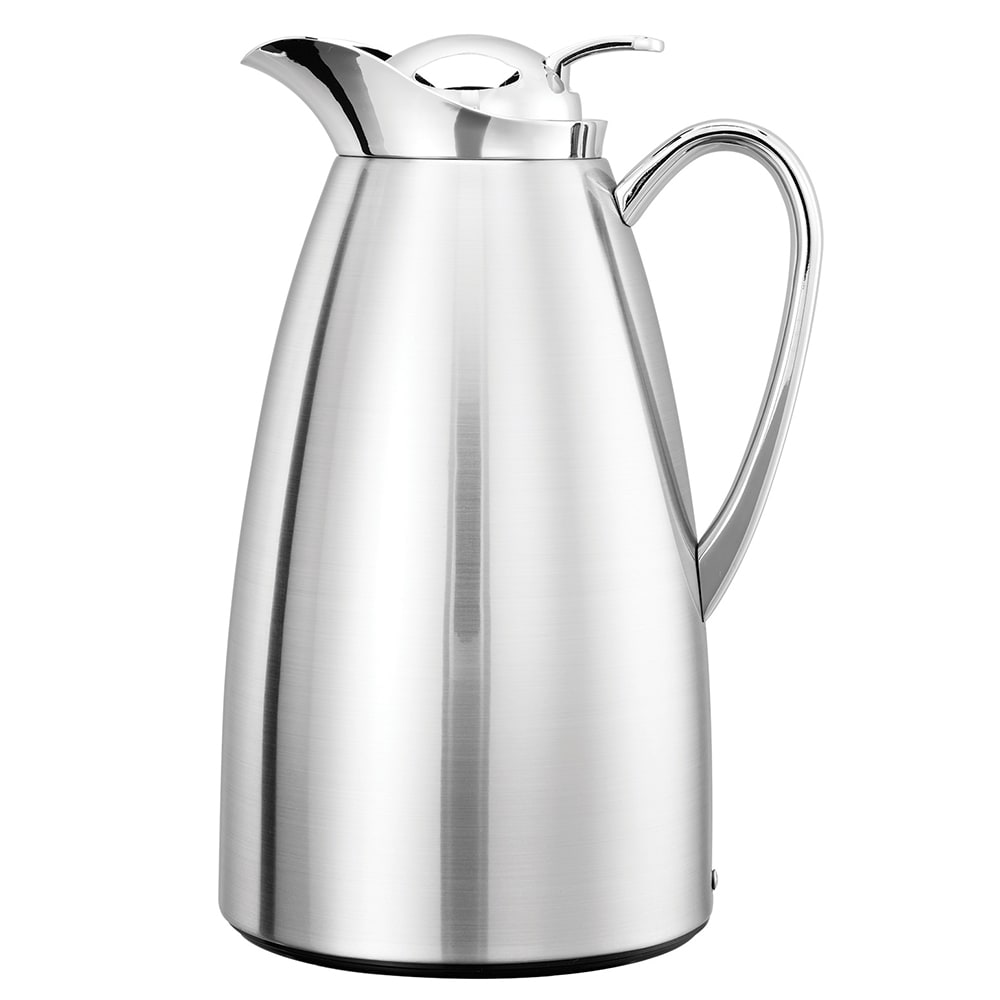 Service Ideas 1 liter Vacuum Carafe w/ Glass Liner, Chrome (CJZ1CH)
