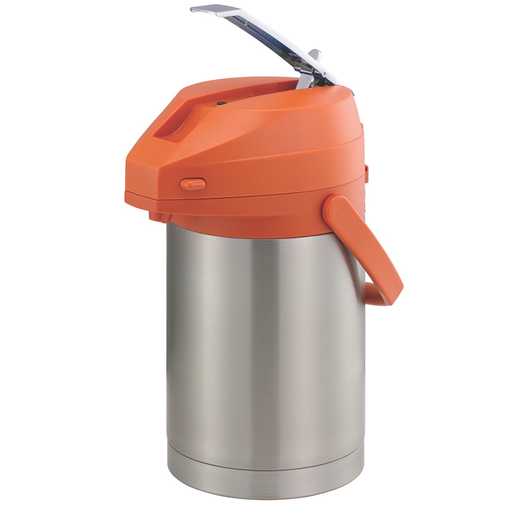 Service Ideas 2 1/2 Liter Lever Action Airpot w/ Stainless Liner - Vacuum Insulated, Brushed Stainless (CTAL25OR)