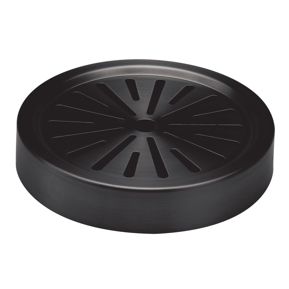Service Ideas 6" Round Drip Tray for CBDRT3BXSS - Stainless Steel, Black Onyx (DT6BSBX)