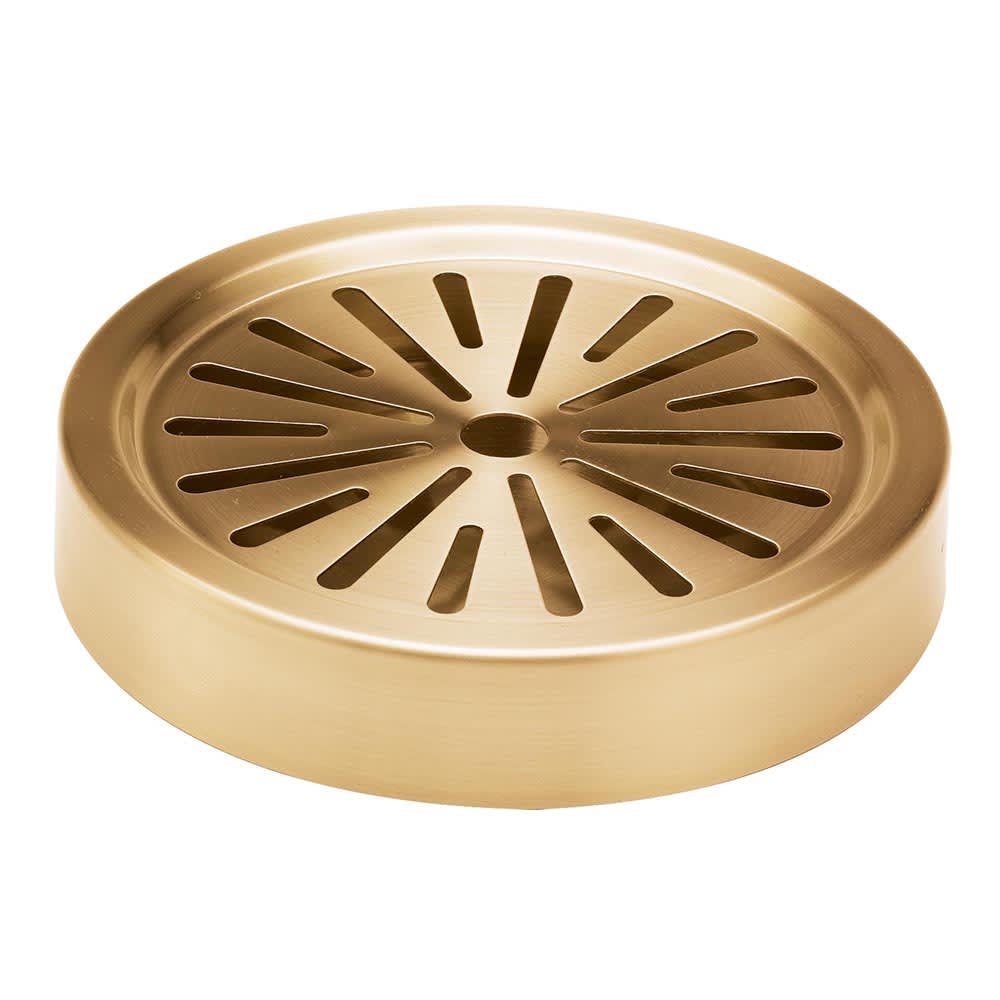 Service Ideas 6" Round Drip Tray for CBDRT3SSDT - Stainless Steel, Vintage Gold (DT6BSVG)