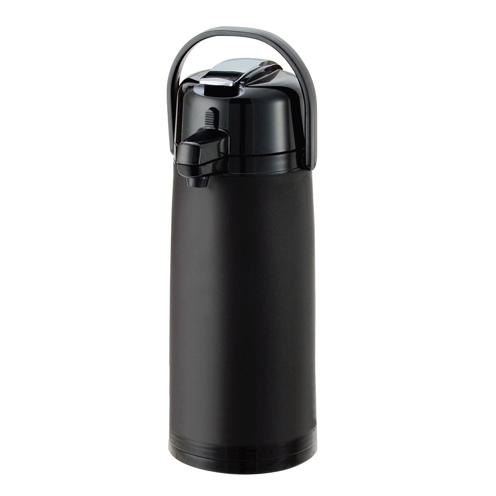 Service Ideas 2 2/5 Liter Lever Action Airpot w/ Stainless Liner - Vacuum Insulated, Plastic, Black (ECALS22SBPBLMAT)