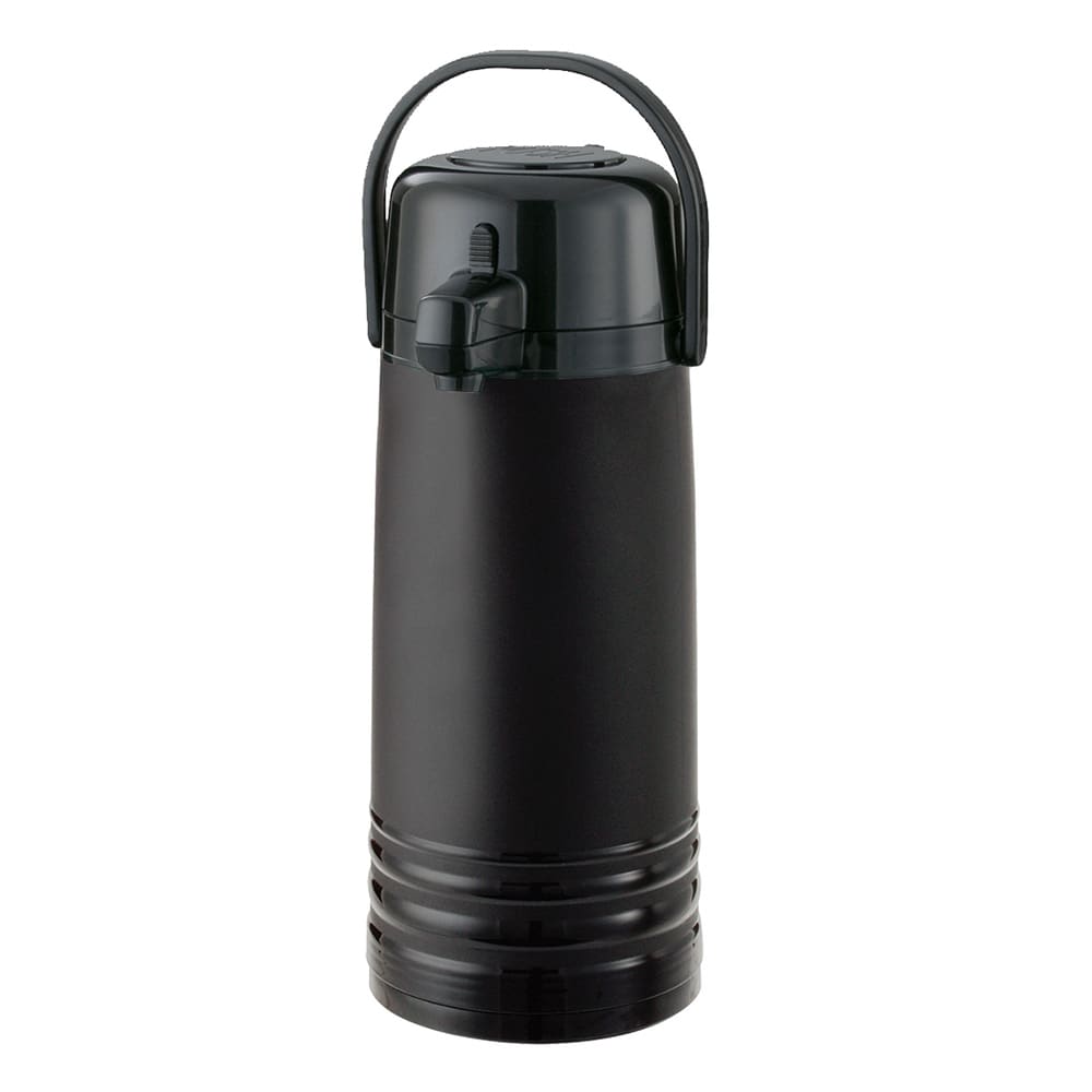 Service Ideas 2 2/5 Liter Pump Style Airpot w/ Stainless Liner - Vacuum Insulated, Plastic, Black (ECAS22PBLMAT)