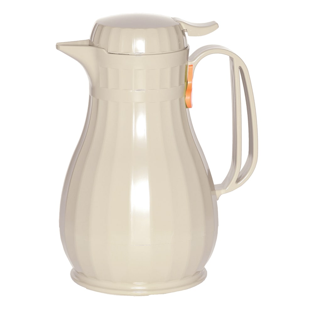 Service Ideas 1 3/10 liter Server w/ Push Button Lid, ABS Plastic, Latte Brown (ECO13LA)