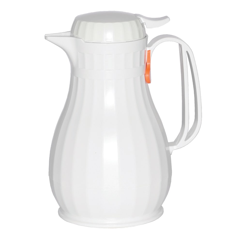 Service Ideas 1 3/10 liter Server w/ Push Button Lid, ABS Plastic, White (ECO13WH)