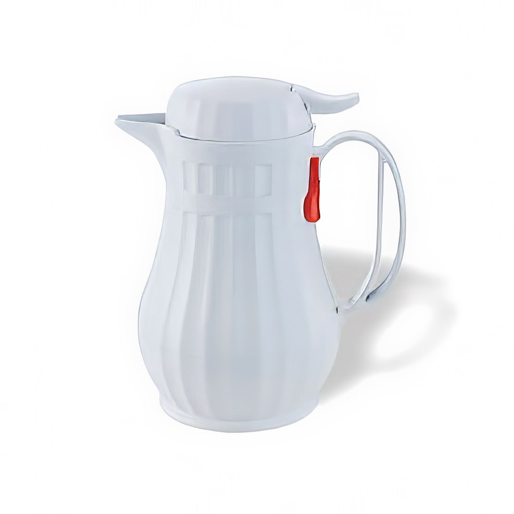 Service Ideas 3/5 liter Server w/ Push Button Lid, Styrenic Resin, White (ECO6WH)