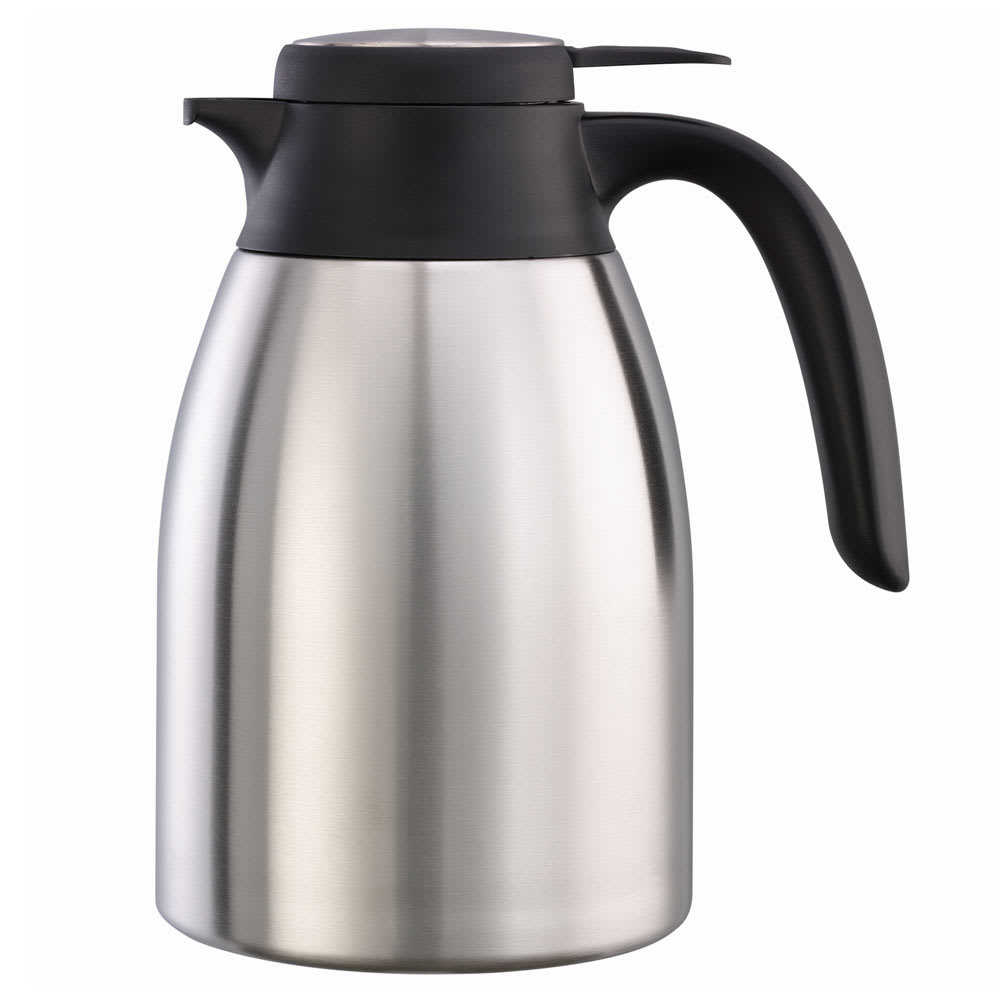 Service Ideas 40 3/5 oz Carafe w/ Push Button Lid - Vacuum Insulated, Stainless (FCC12SS)