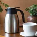 Service Ideas 40 3/5 oz Carafe w/ Push Button Lid - Vacuum Insulated, Stainless (FCC12SS) thumbnail 2