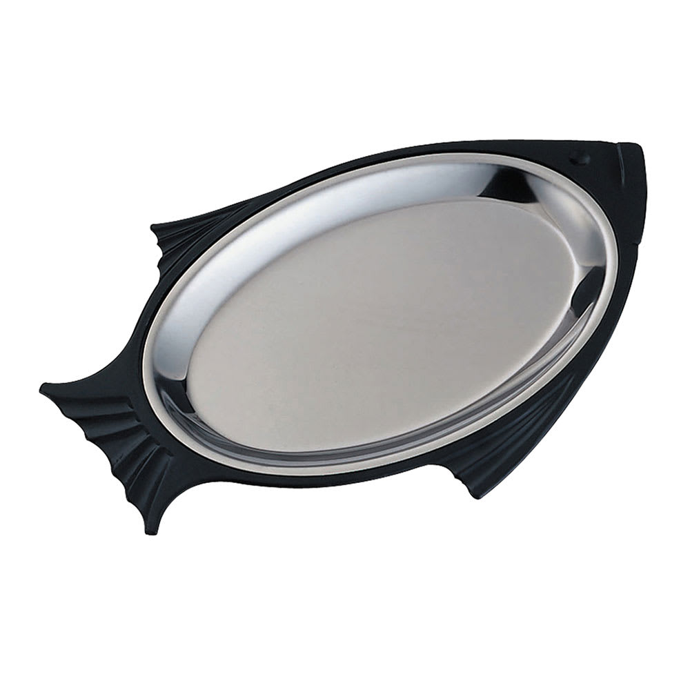 Service Ideas Complete Fish Platter Set w/ Stainless Insert, Small & Stackable (FP1BLC)