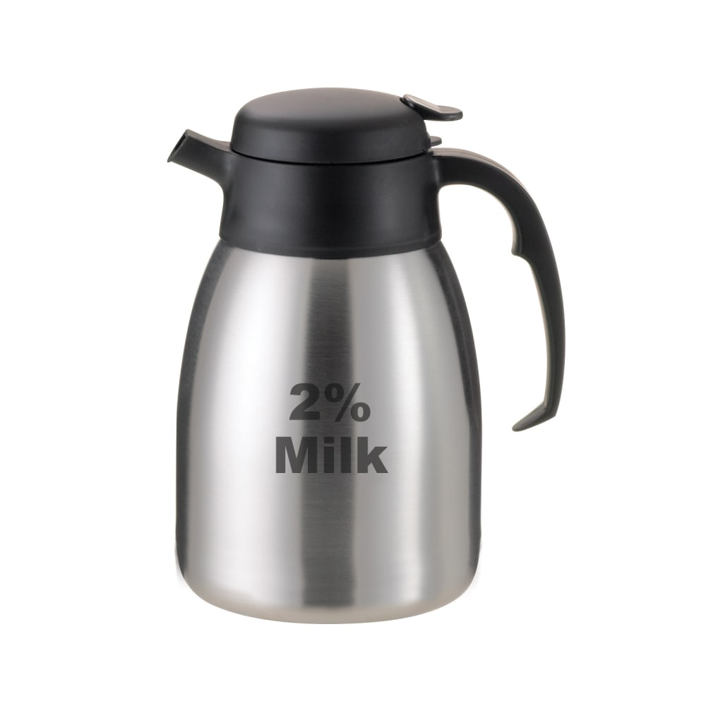 Service Ideas 1 1/2 liter Vacuum Carafe w/ Push Button Lid & Stainless Liner - Brushed Stainless (FVPC152PCTET)