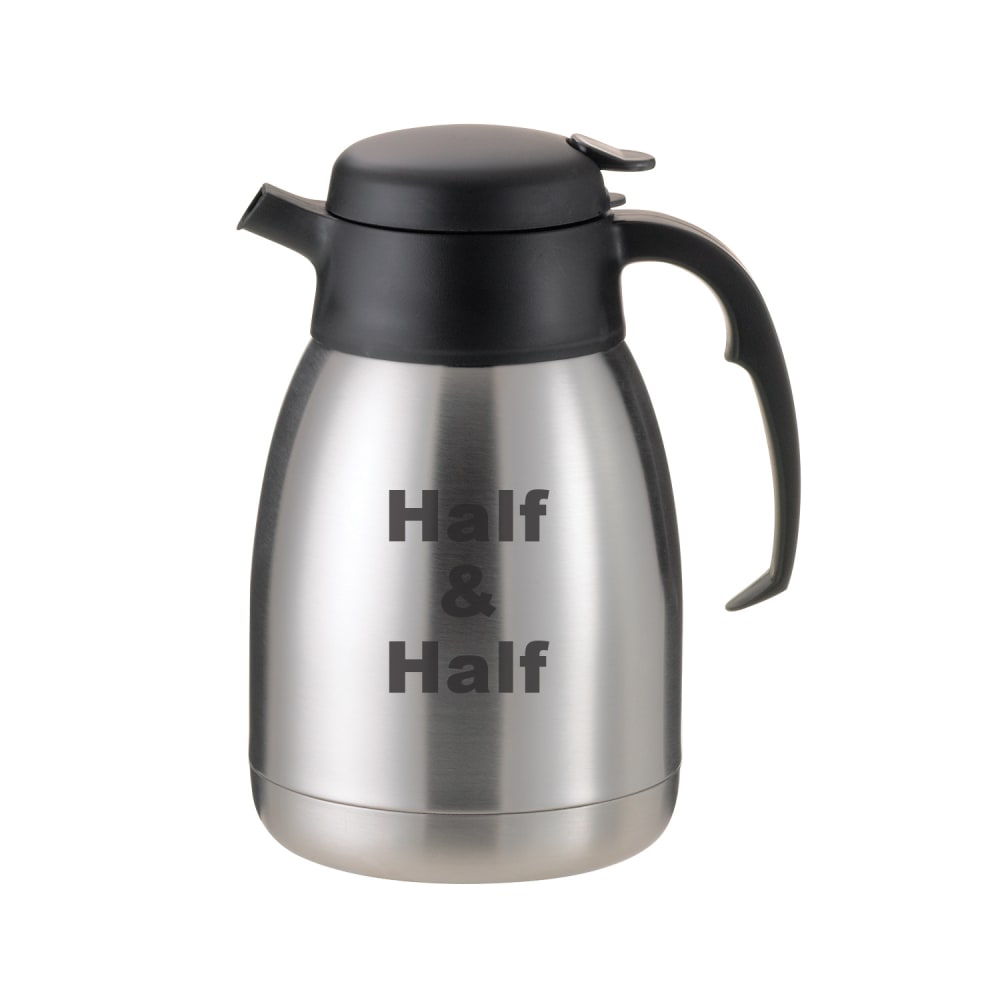 Service Ideas 1 1/2 liter Vacuum Carafe w/ Push Button Lid & Stainless Liner - Brushed Stainless (FVPC15HALFET)