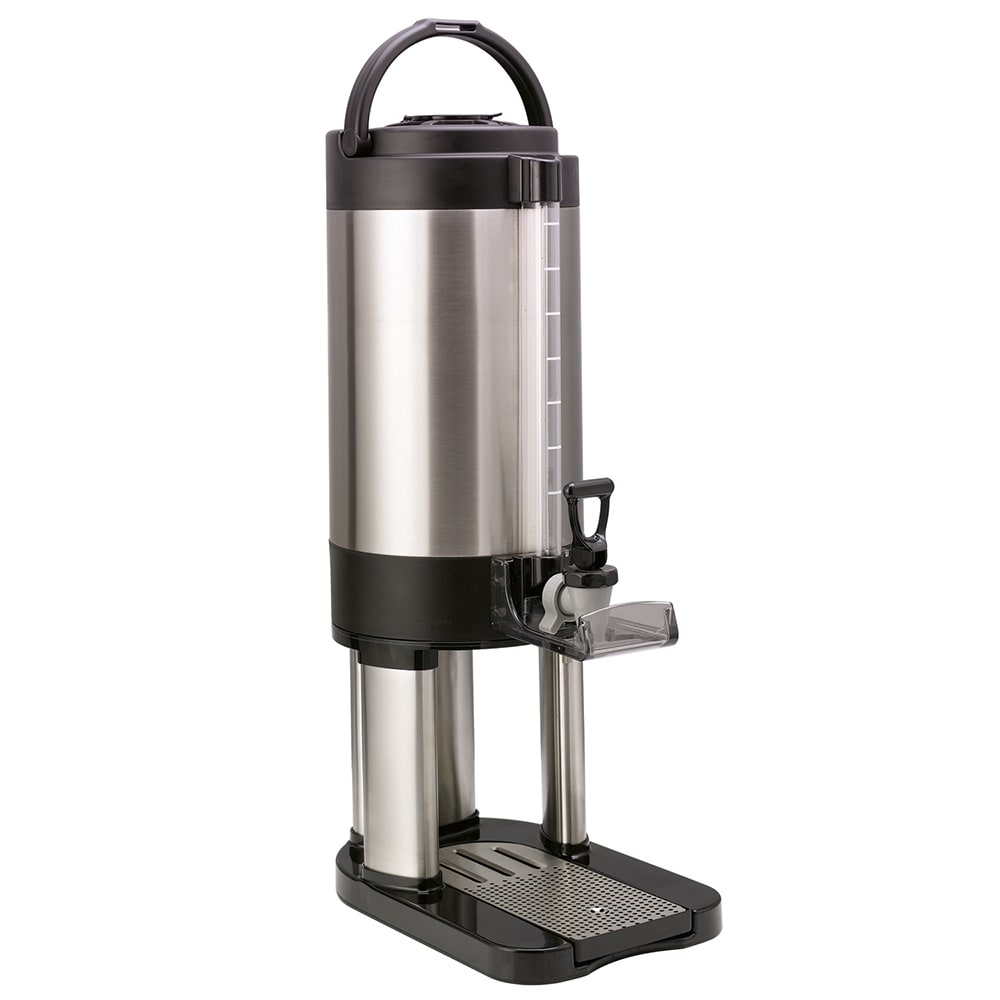 Service Ideas 1 1/2 gal Thermal Coffee Dispenser w/ Base & Brew Thru Top - Stainless Steel (GIUSL15G)