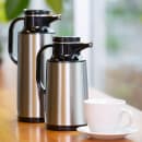Service Ideas 1 liter Coffee Server w/ Stainless Shell, Brushed Stainless, Black (HPS101) thumbnail 2
