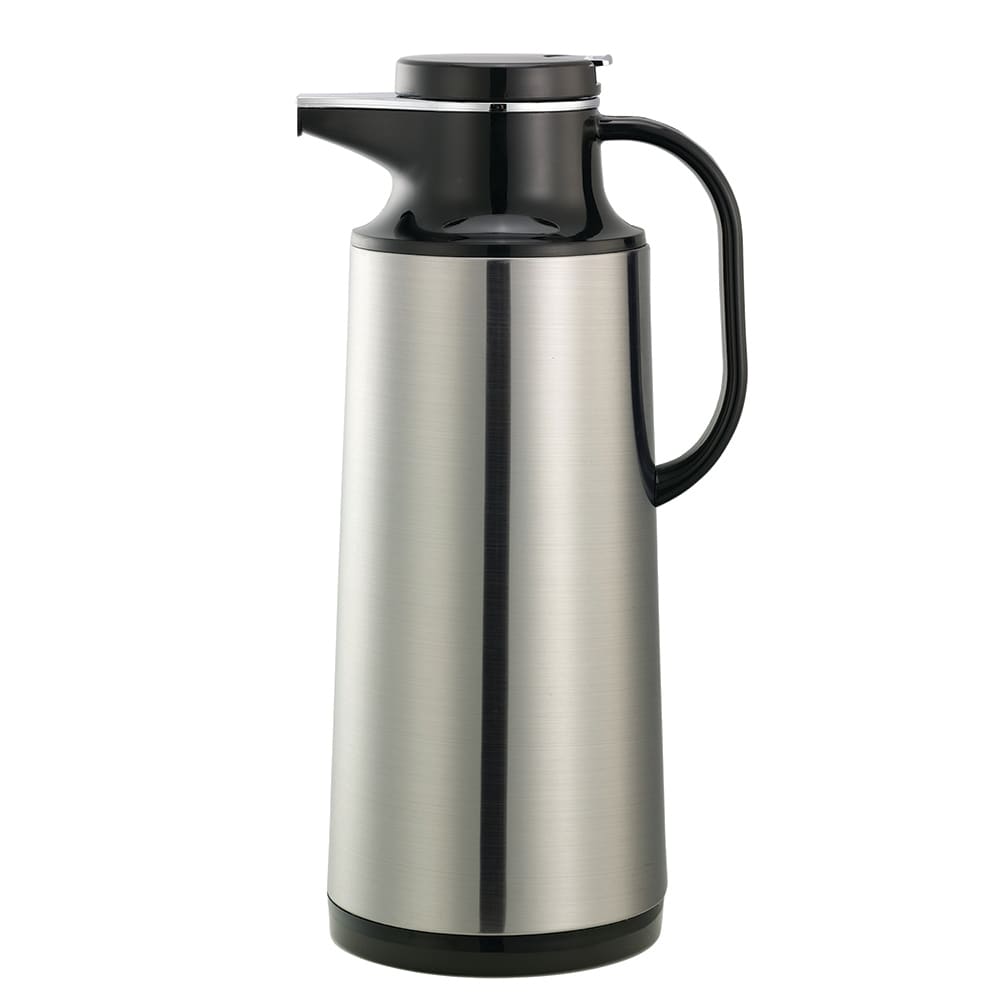 Service Ideas 1 3/5 liter Coffee Server w/ Stainless Shell, Brushed Stainless, Black (HPS161)