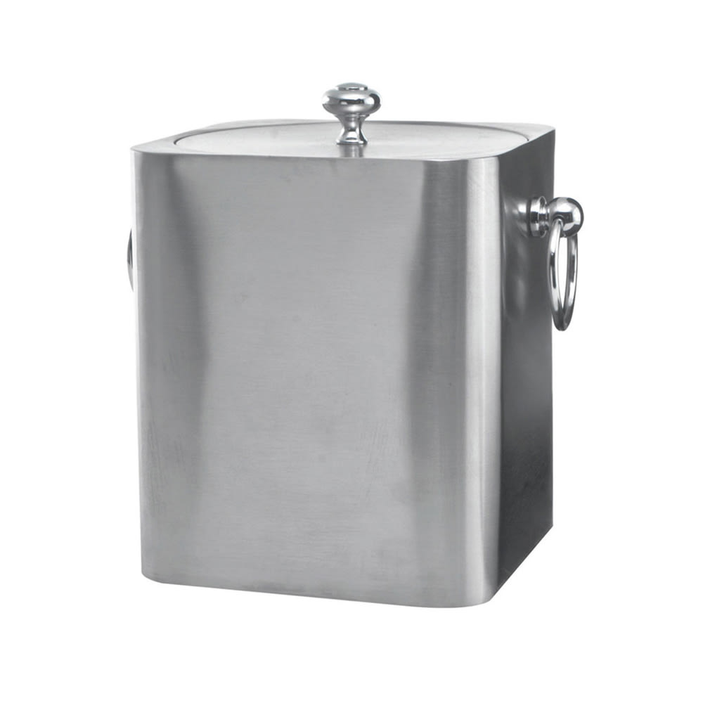 Service Ideas 3 3/16 qt Ice Bucket - Stainless Steel, Brushed Finish (IBSQ3BS)
