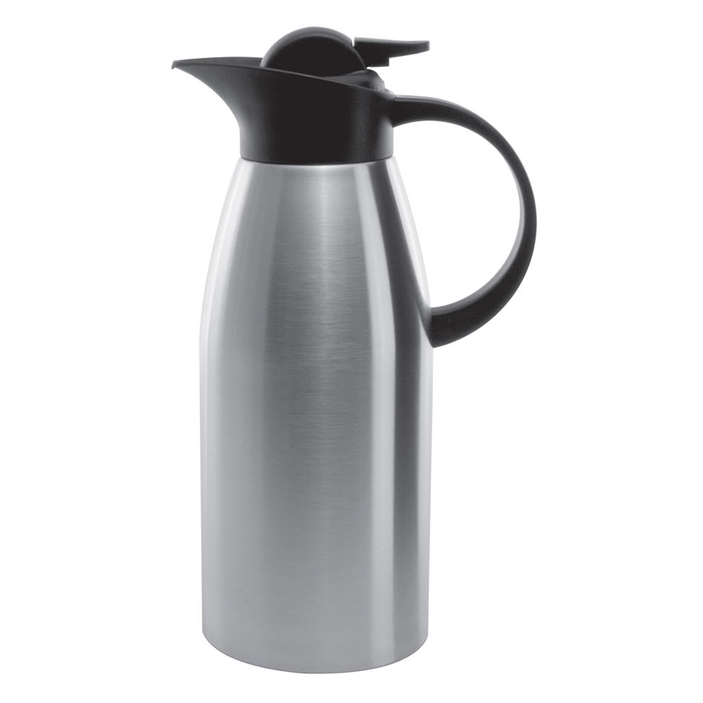 Service Ideas 1 9/10 liter Stainless Touch Coffee Server, Brushed Stainless & Black (KVP1900)