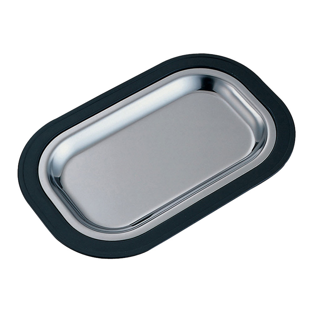Service Ideas Complete Rectangular Platter Set, Large, Stackable, Black (LO12BLC)