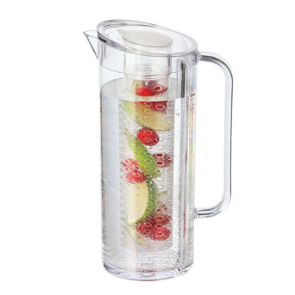 Service Ideas 64 1/5 oz Plastic Pitcher w/ Infusion, Clear (NEPH02-1)