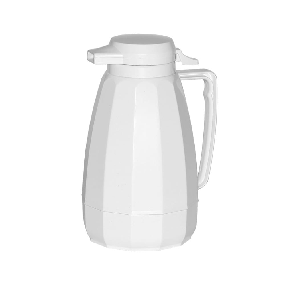 Service Ideas 1 liter Coffee Server w/ Push Button Lid, White (NG101WH)