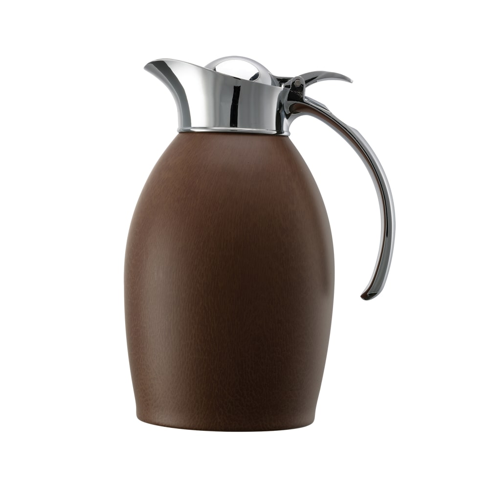 Service Ideas 1 liter Vacuum Carafe w/ Flip Top Lid & Stainless Liner - Italian Leather (NIC10BSLTH)
