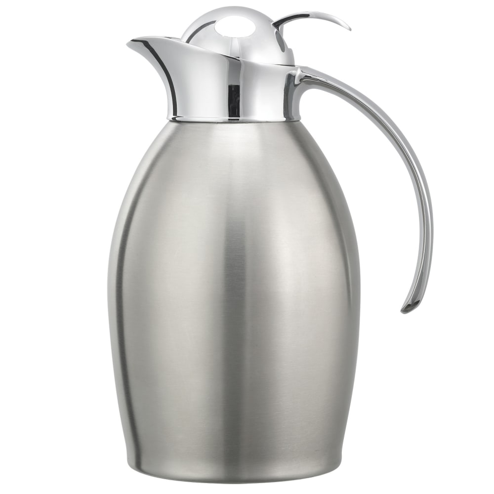 Service Ideas 1 liter Vacuum Carafe w/ Flip Top Lid & Stainless Liner - Brushed Stainless (NIC10BSPB)