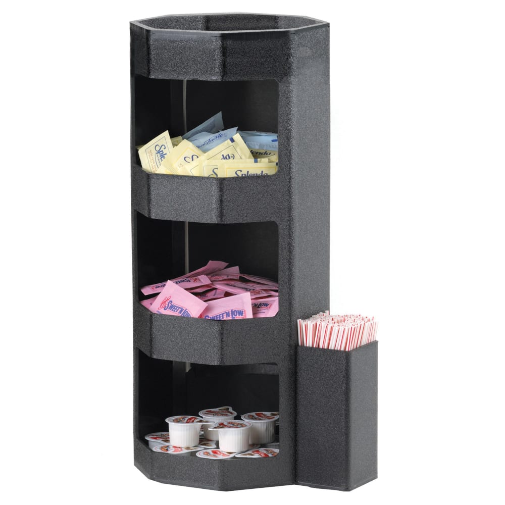 Service Ideas Condiment Organizer w/ (4) Bins - Black (OCH7715C)