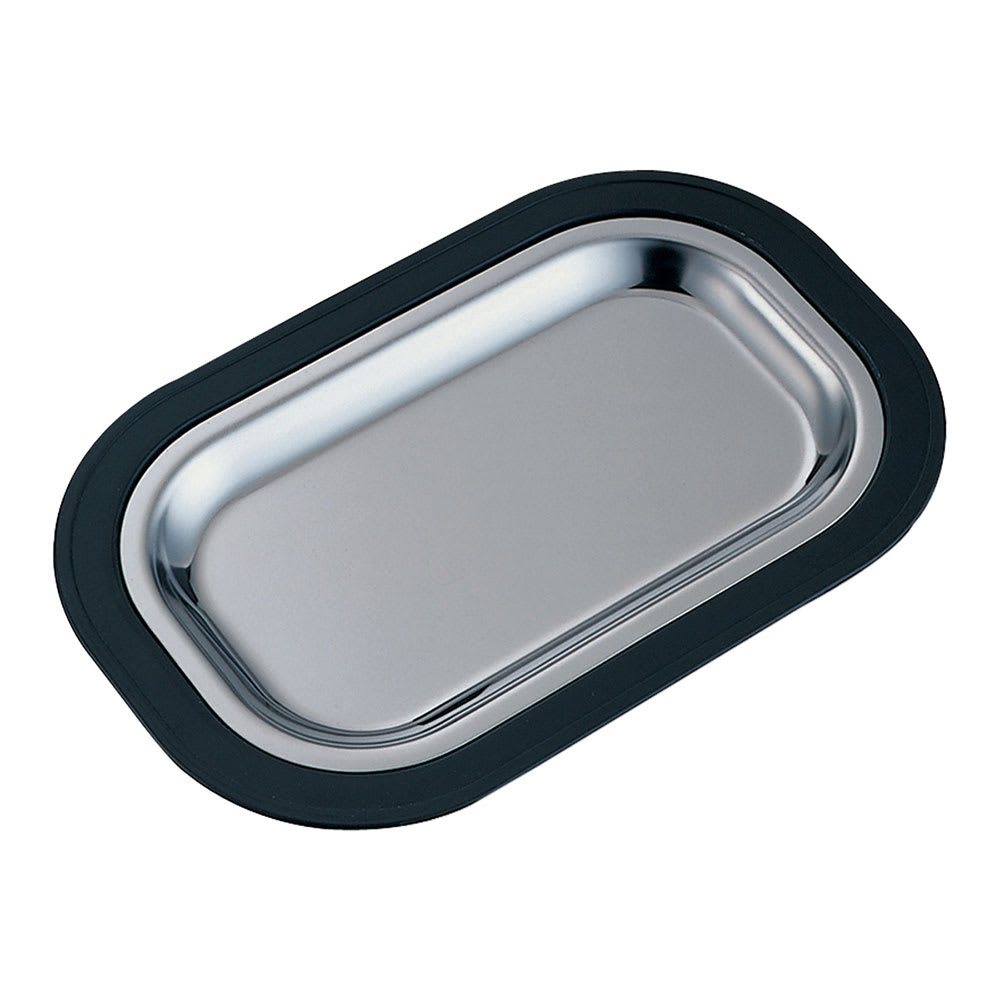 Service Ideas Complete Rectangular Platter Set, Small, Stainless Insert, Black (OT11BLC)