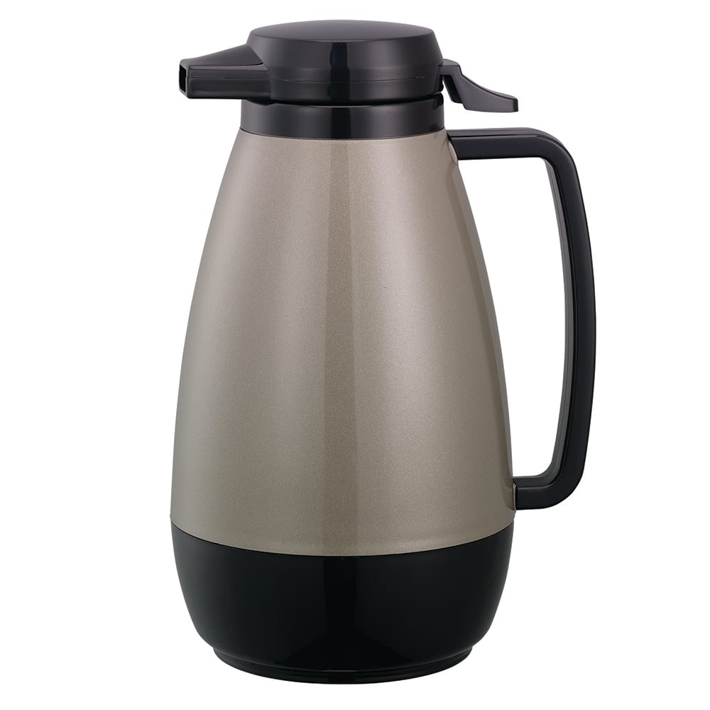Service Ideas 1 liter Coffee Server w/ Push-Button Lid, Metallic Gray (PB101MG)