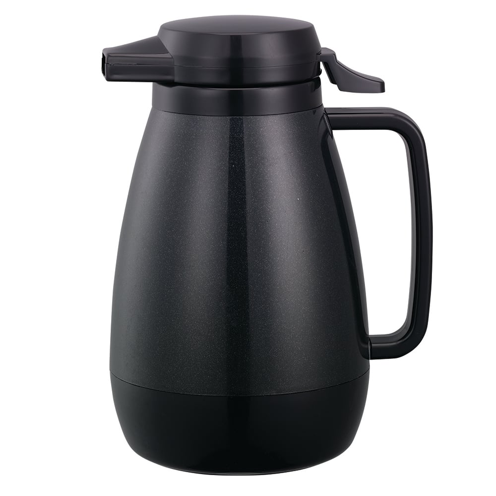 Service Ideas 3/5 liter Coffee Server w/ Push Button Lid, Smooth Body, Black (PB501BL)