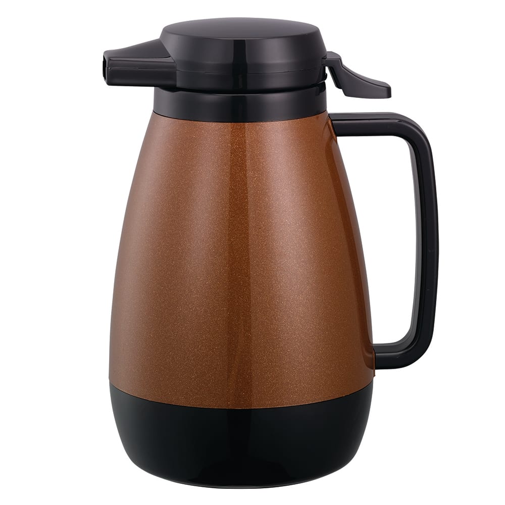 Service Ideas 3/5 liter Coffee Server w/ Push Button Lid, Copper & Black (PB501CB)