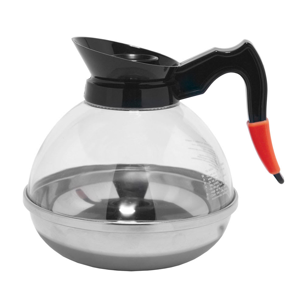 Service Ideas 60 oz Coffee Decanter, Polycarbonate, Plastic Body, Stainless Base (PCB18)
