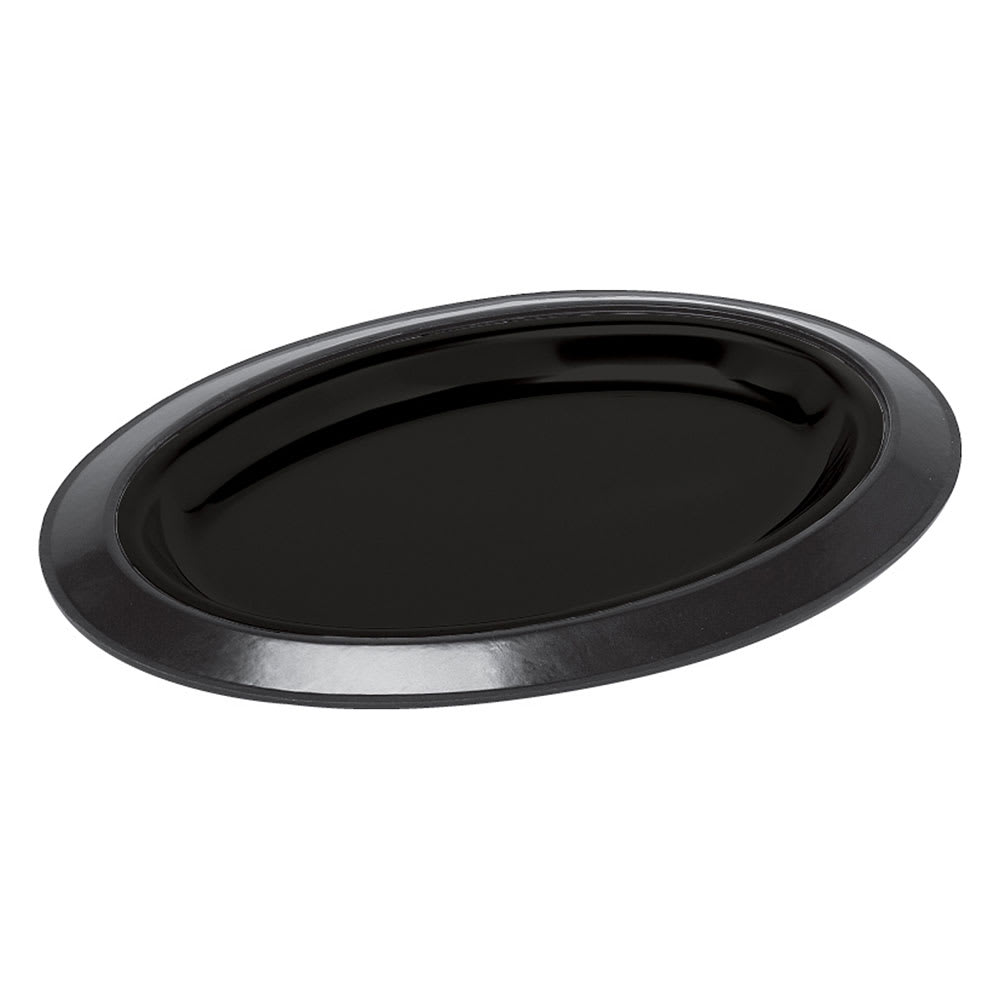Service Ideas Oval Platter Base For RO128SS Platters, Stackable, Black (RO128BL)