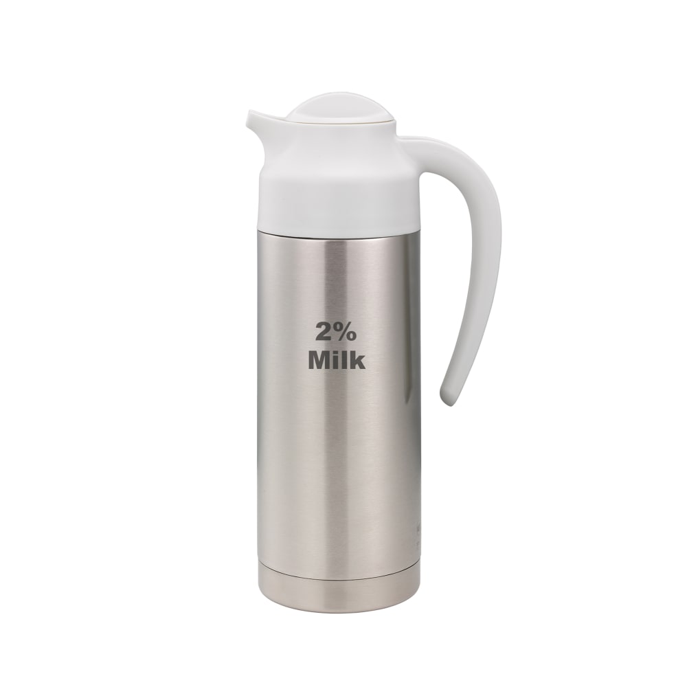 Service Ideas 1 liter Vacuum Creamer Carafe w/ Screw On Lid & Stainless Liner - Brushed Stainless (S2SN1002PCTETWHT)