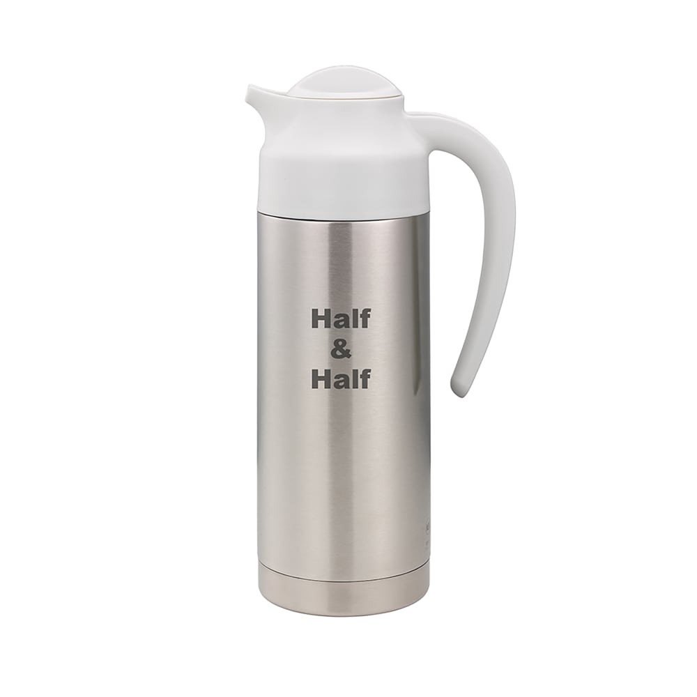 Service Ideas 1 liter Vacuum Creamer Carafe w/ Screw On Lid & Stainless Liner - Brushed Stainless (S2SN100HHETWHT)
