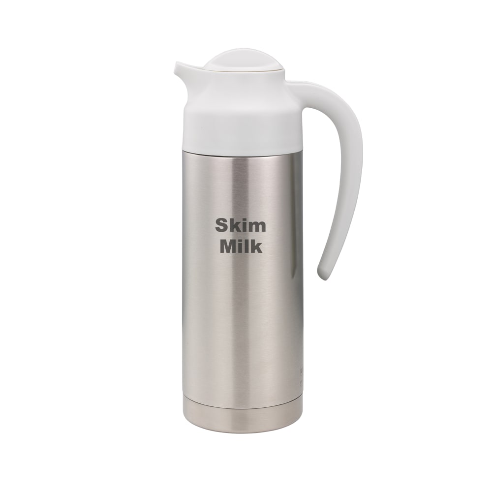 Service Ideas 1 liter Vacuum Creamer Carafe w/ Screw On Lid & Stainless Liner - Brushed Stainless (S2SN100SMETWHT)