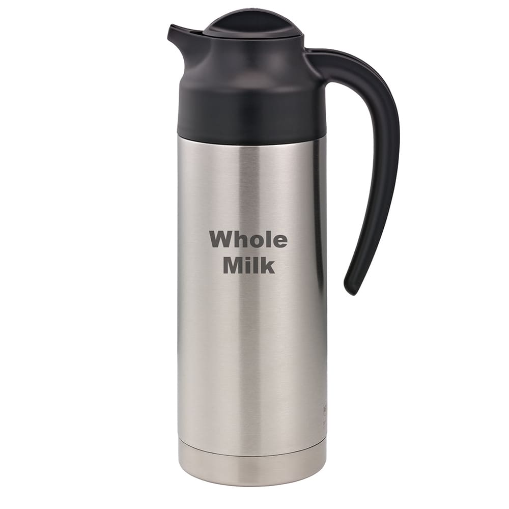 Service Ideas 1 liter Vacuum Carafe w/ Screw On Lid & Stainless Liner - Brushed Stainless (S2SN100WHOLEET)