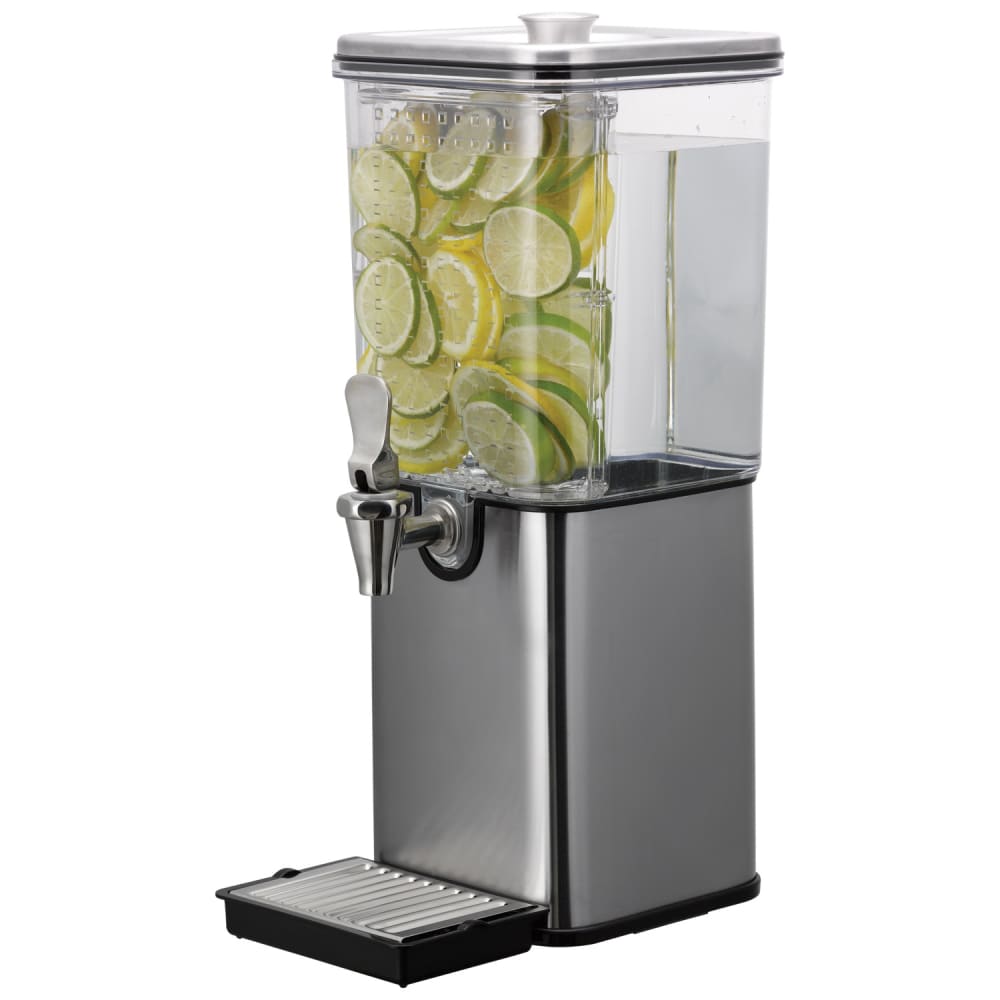 Service Ideas 1 1/2 gal Beverage Dispenser w/ Infuser - Plastic Container, Brushed Stainless Base (SCD15SS)